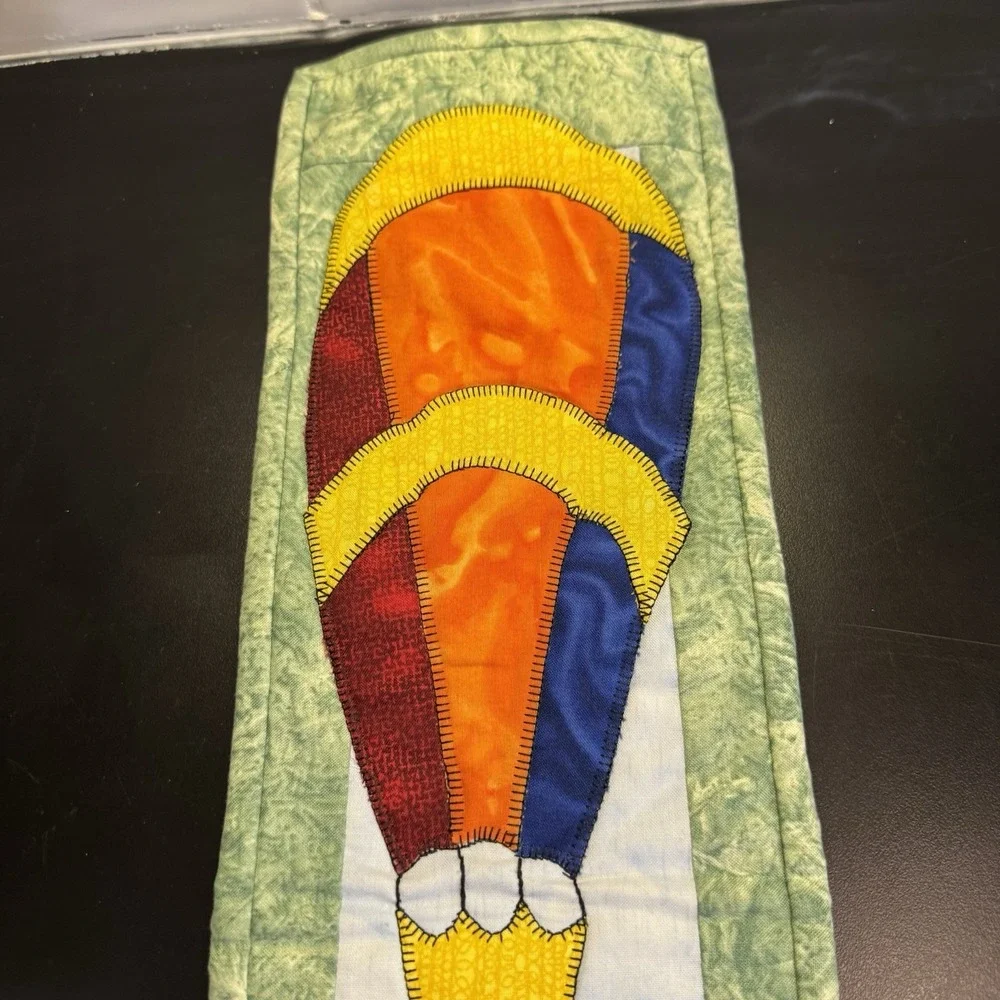Hot Air Balloon Wall Hanging Decoration Quilted Padded‎ Primary Colors